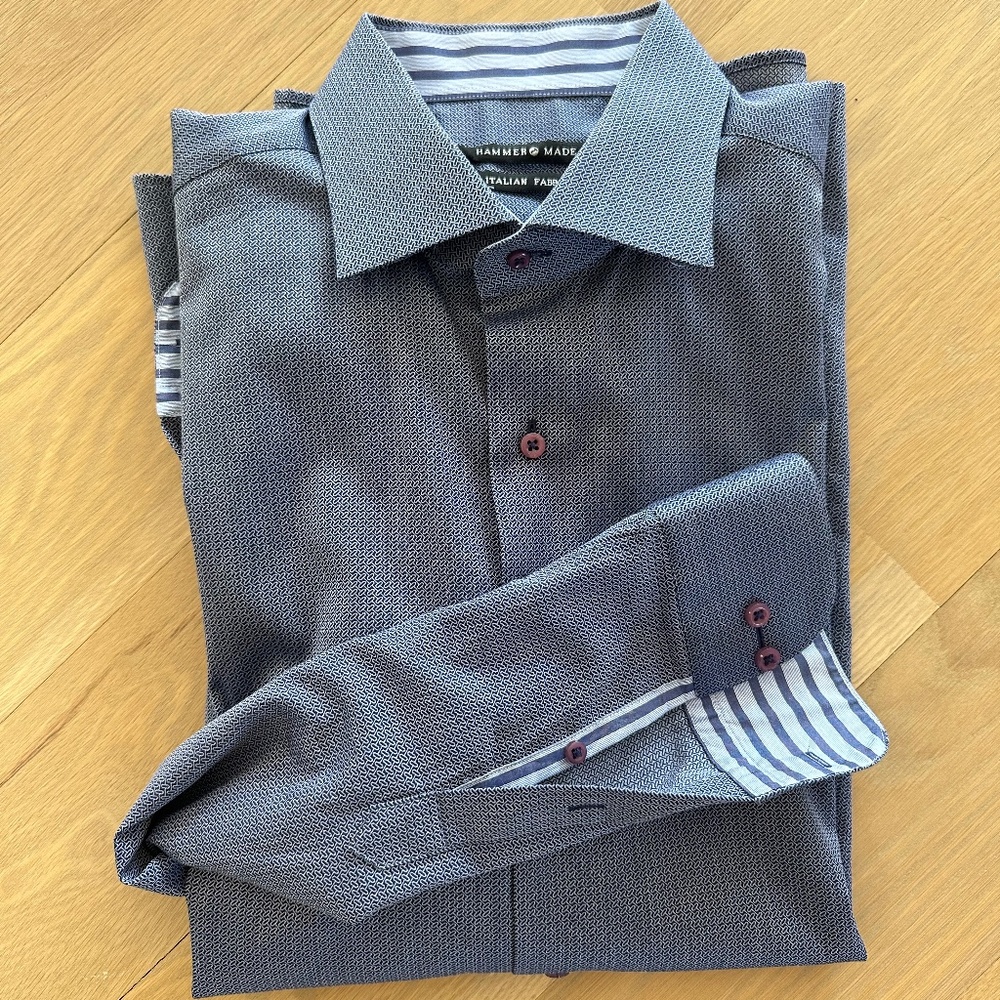 Mens' Hammermade Dress Shirt 42/16.5 Blue